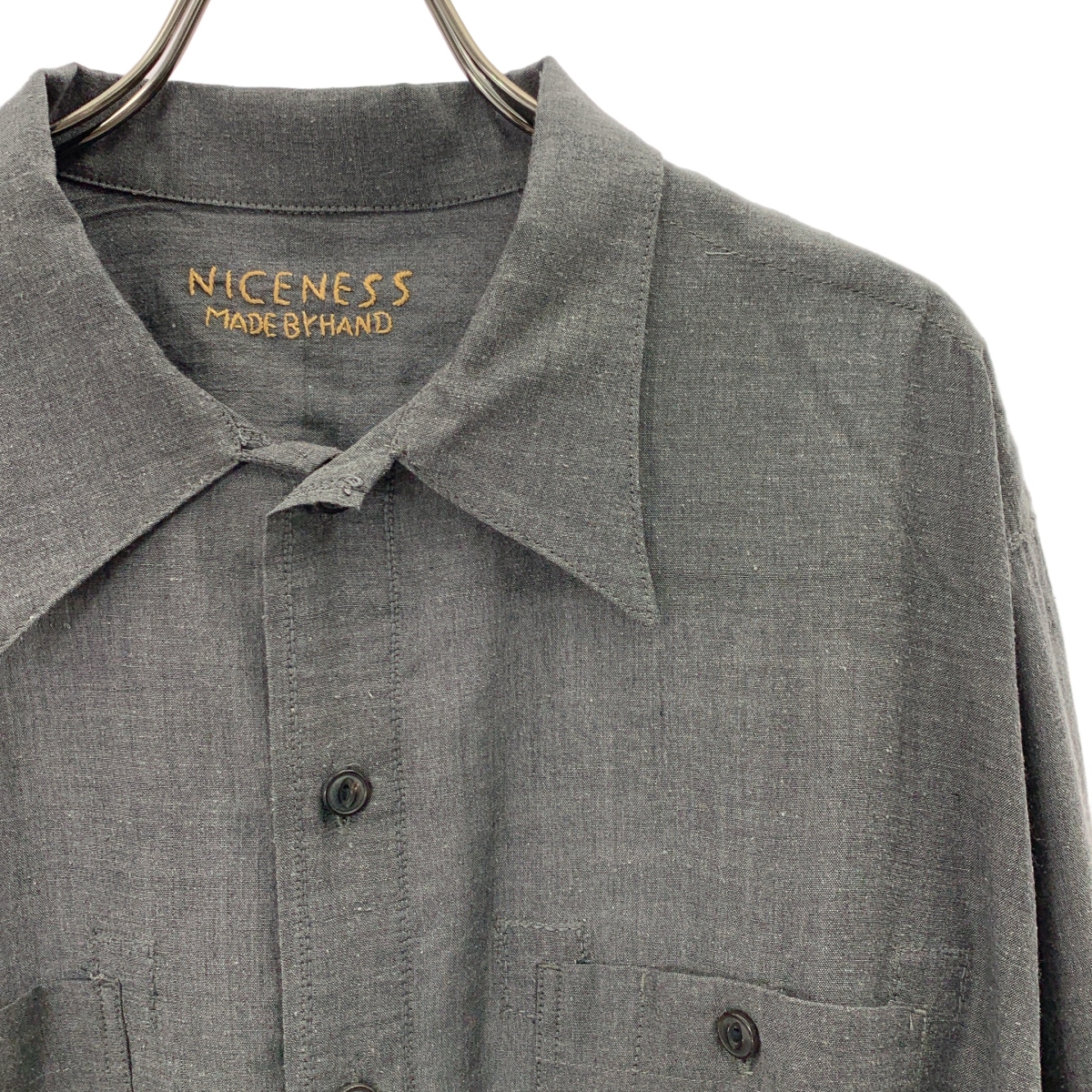 NICENESS / ナイスネス S.TOMMY Heather Chambray Work Shirt シルク コットン シャンブレーシャツ