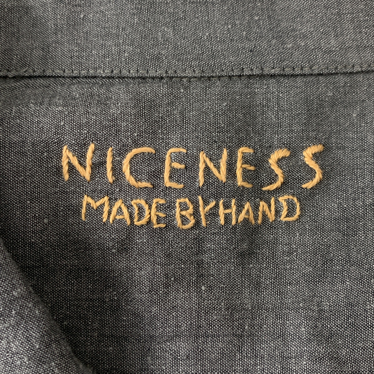 NICENESS / ナイスネス S.TOMMY Heather Chambray Work Shirt シルク コットン シャンブレーシャツ