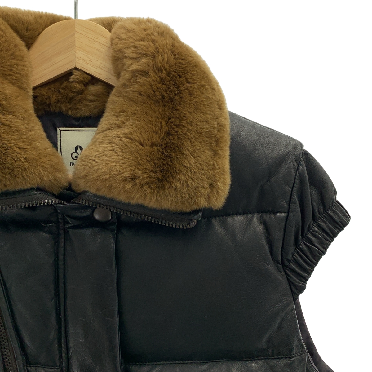 mando / マンド ラビットファー ディアスキン レザー ダウンベスト