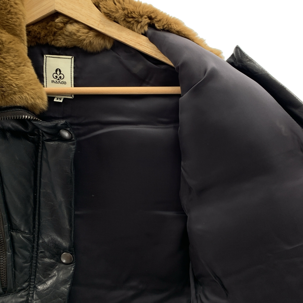 mando / マンド ラビットファー ディアスキン レザー ダウンベスト