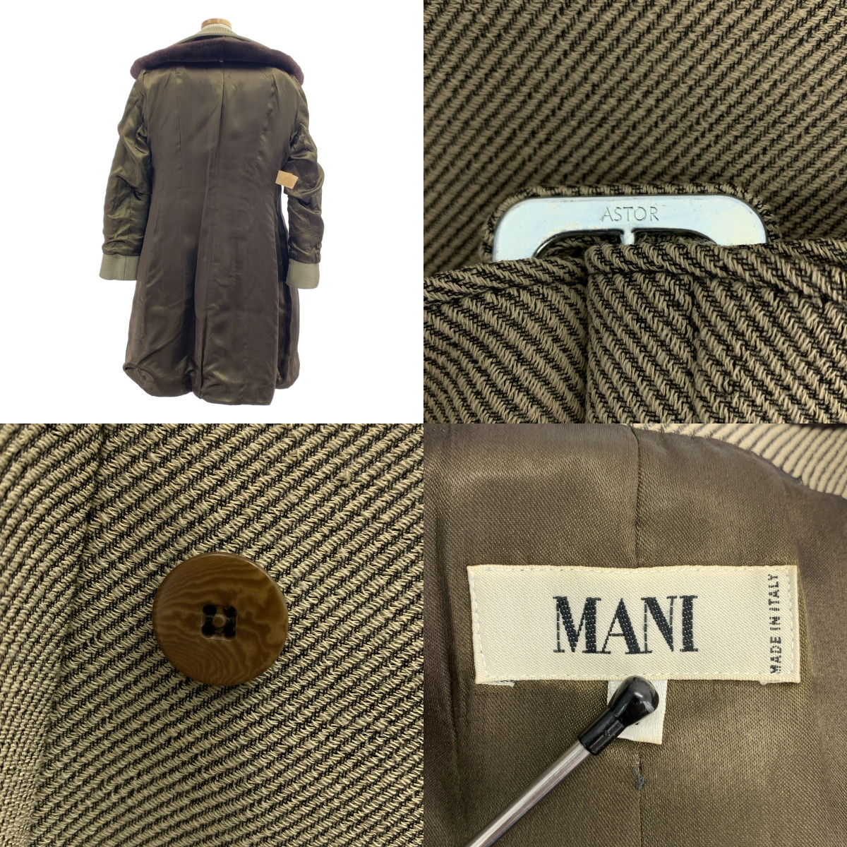 その他 ウール ボアカラー ベルテッド ダブルコート / 総裏地