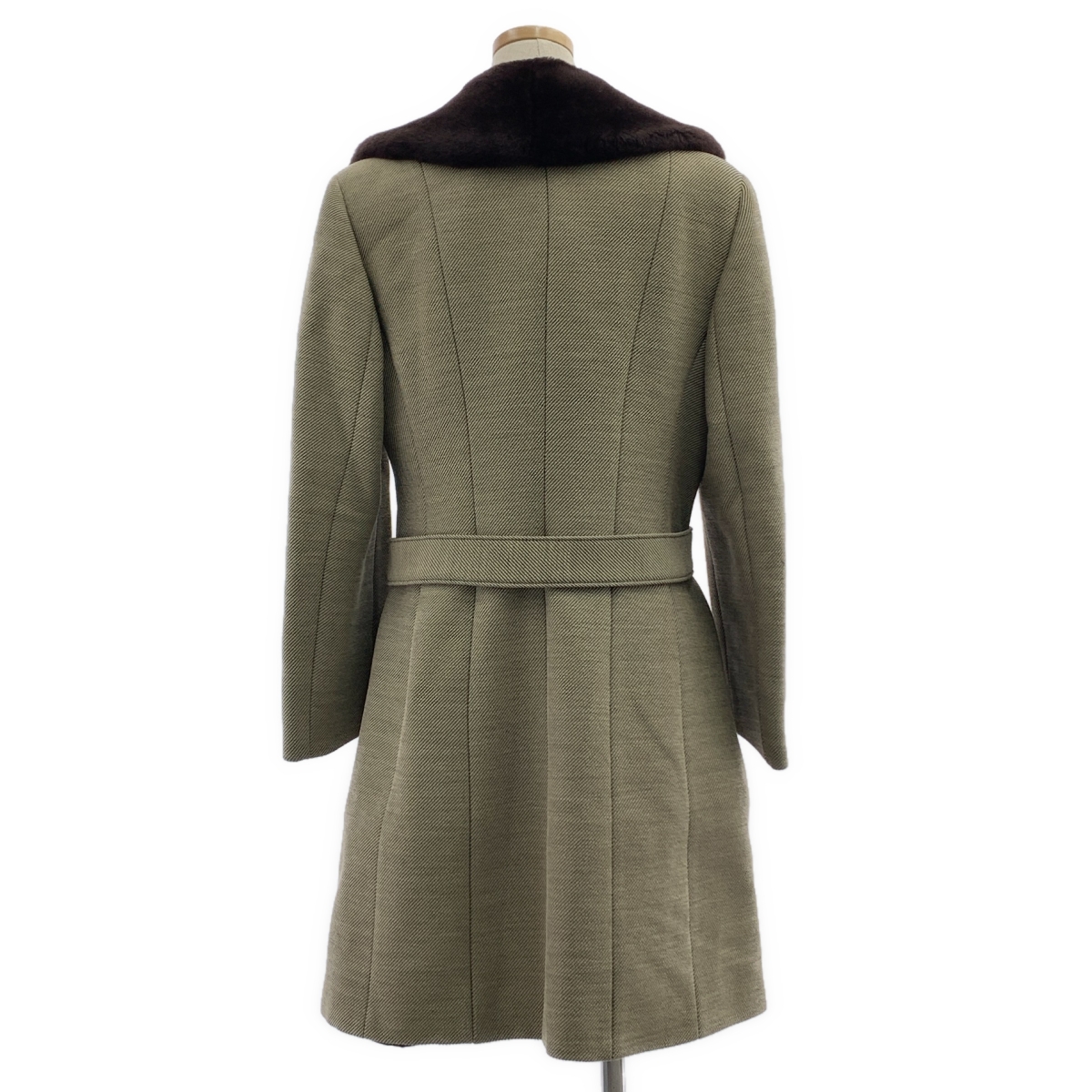 その他 ウール ボアカラー ベルテッド ダブルコート / 総裏地