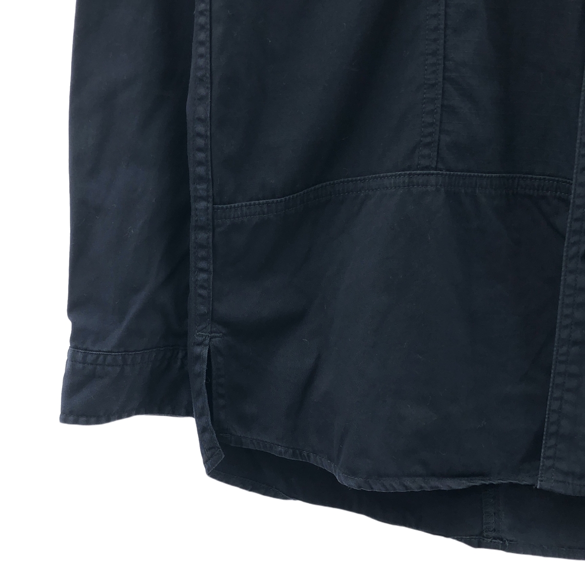 AVIREX / アヴィレックス リップストップ切替 パッチワーク バンドカラー シャツ