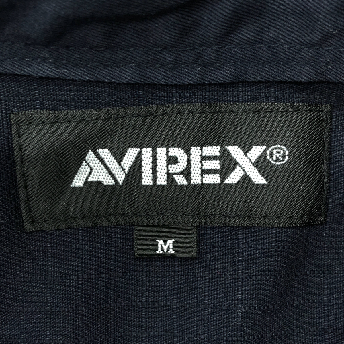 AVIREX / アヴィレックス リップストップ切替 パッチワーク バンドカラー シャツ