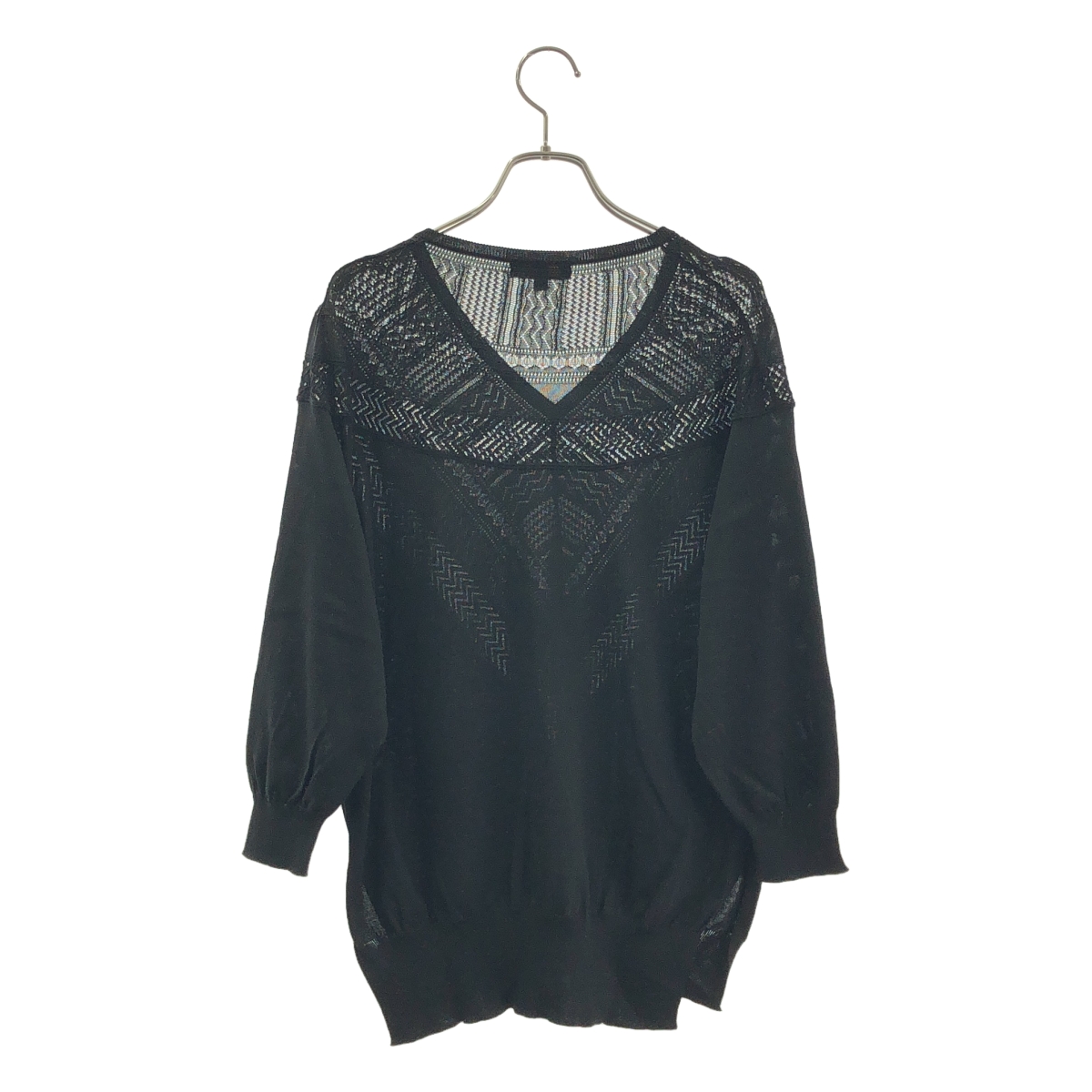 Drawer / ドゥロワー 16Gコットン天竺透かし編みニット