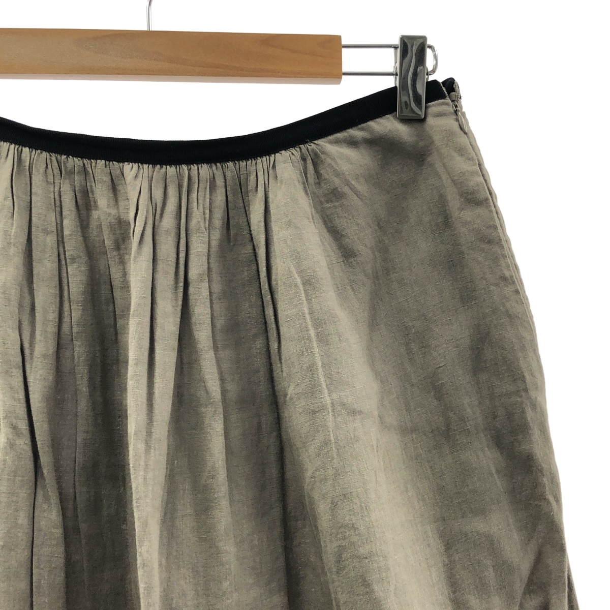 MARGARET HOWELL / マーガレットハウエル リネン ギャザー サイドジップ スカート