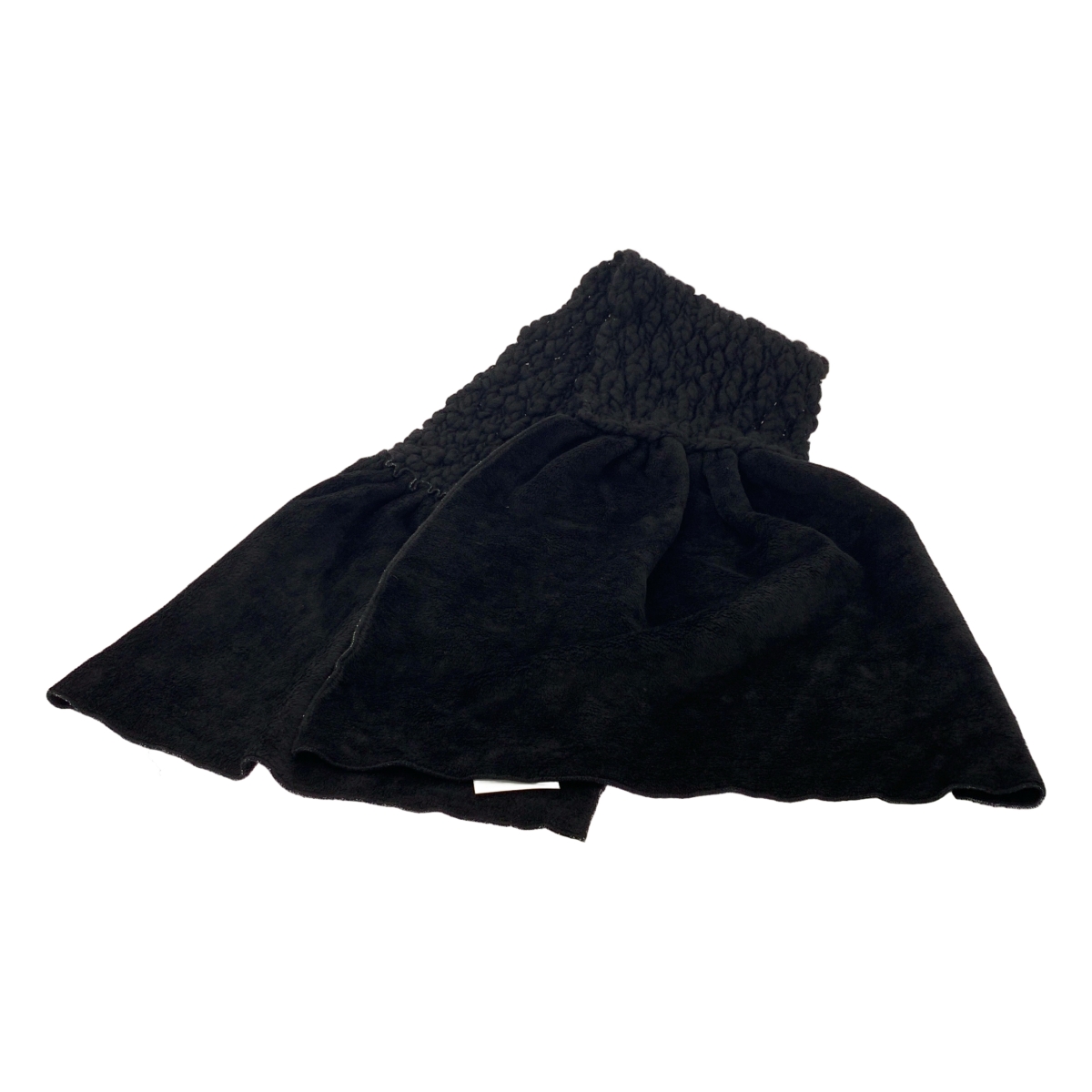 YOHJI YAMAMOTO +NOIR / ヨウジヤマモトプリュスノアール シルク ウール ロング ギャザー マフラー