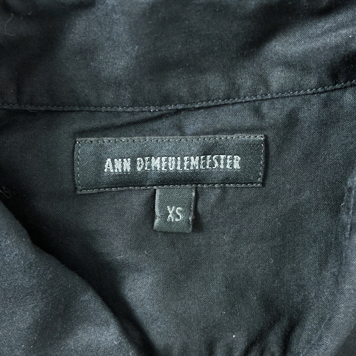 ANN DEMEULEMEESTER / アンドゥムルメステール フロントレイヤード コットン ロング シャツ