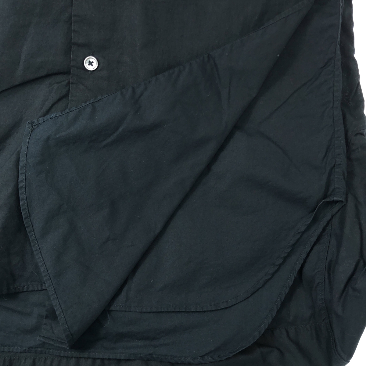 ANN DEMEULEMEESTER / アンドゥムルメステール フロントレイヤード コットン ロング シャツ