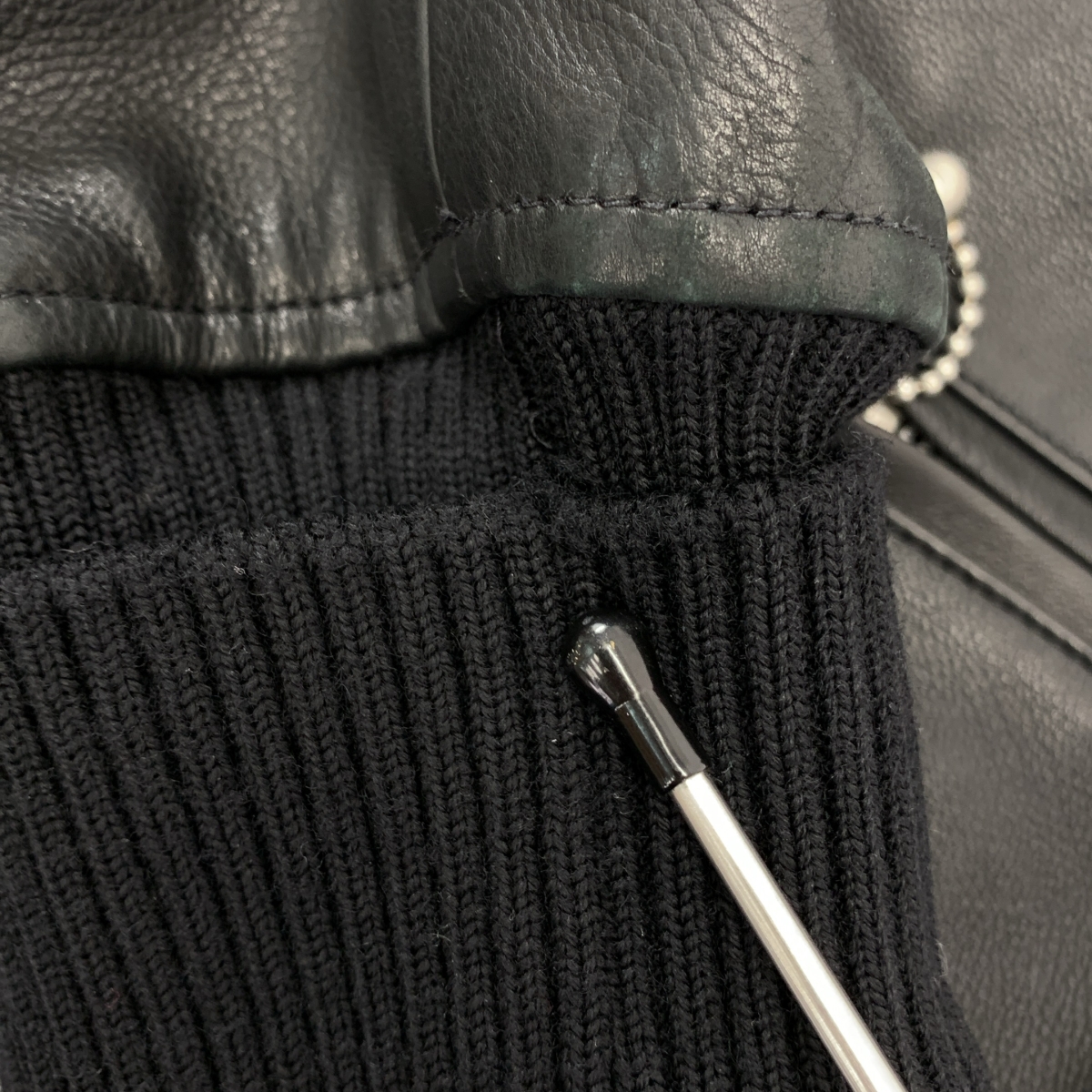 SCYE / サイ 牛革 カウレザー リブ ジャケット ブルゾン / キルティング総裏地