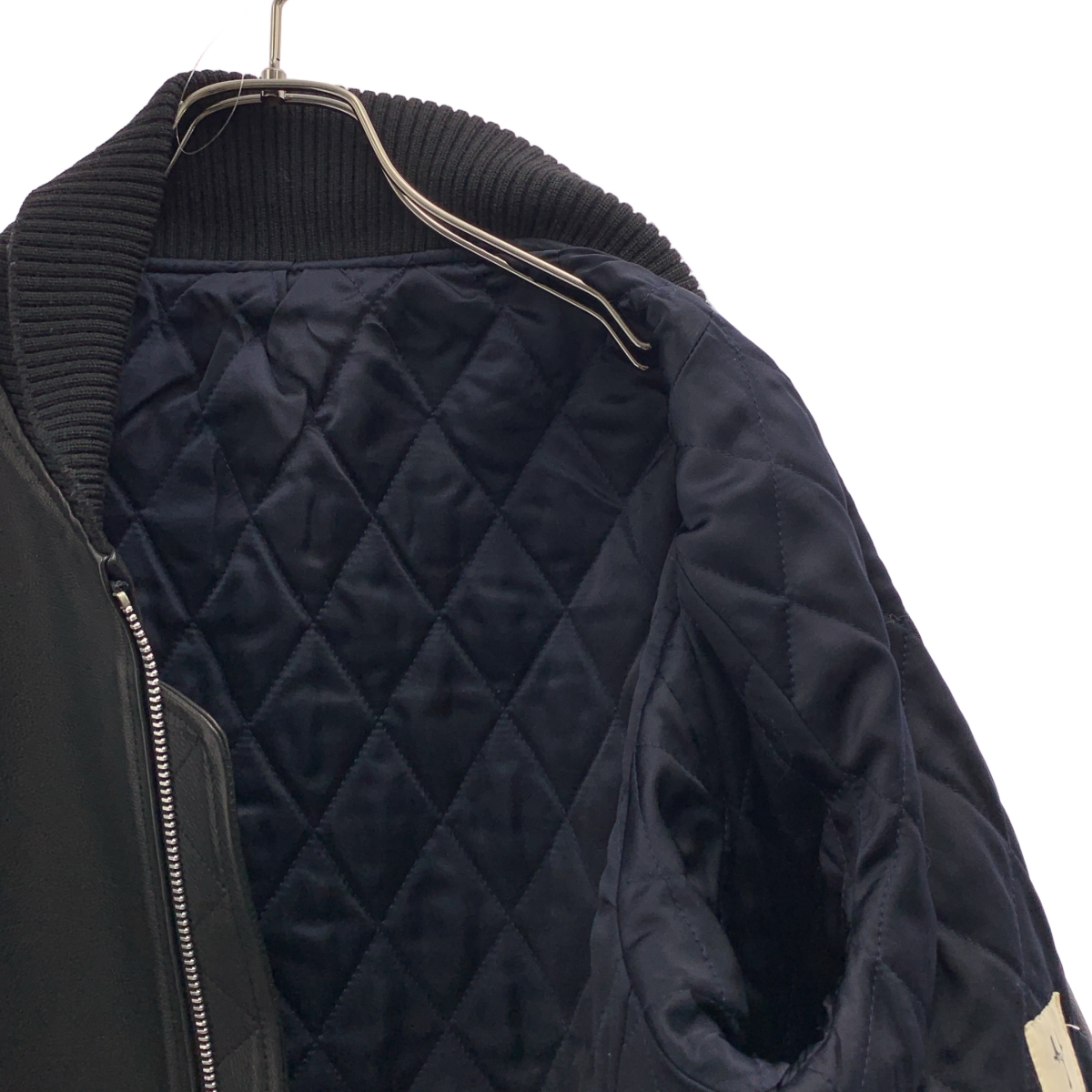 SCYE / サイ 牛革 カウレザー リブ ジャケット ブルゾン / キルティング総裏地