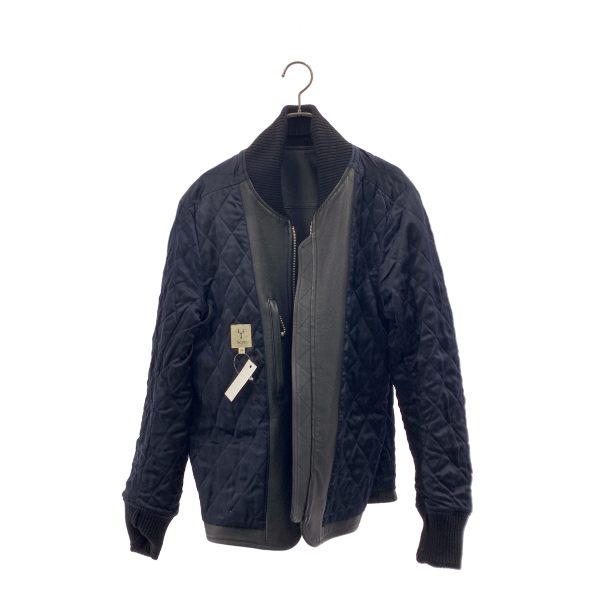SCYE / サイ 牛革 カウレザー リブ ジャケット ブルゾン / キルティング総裏地