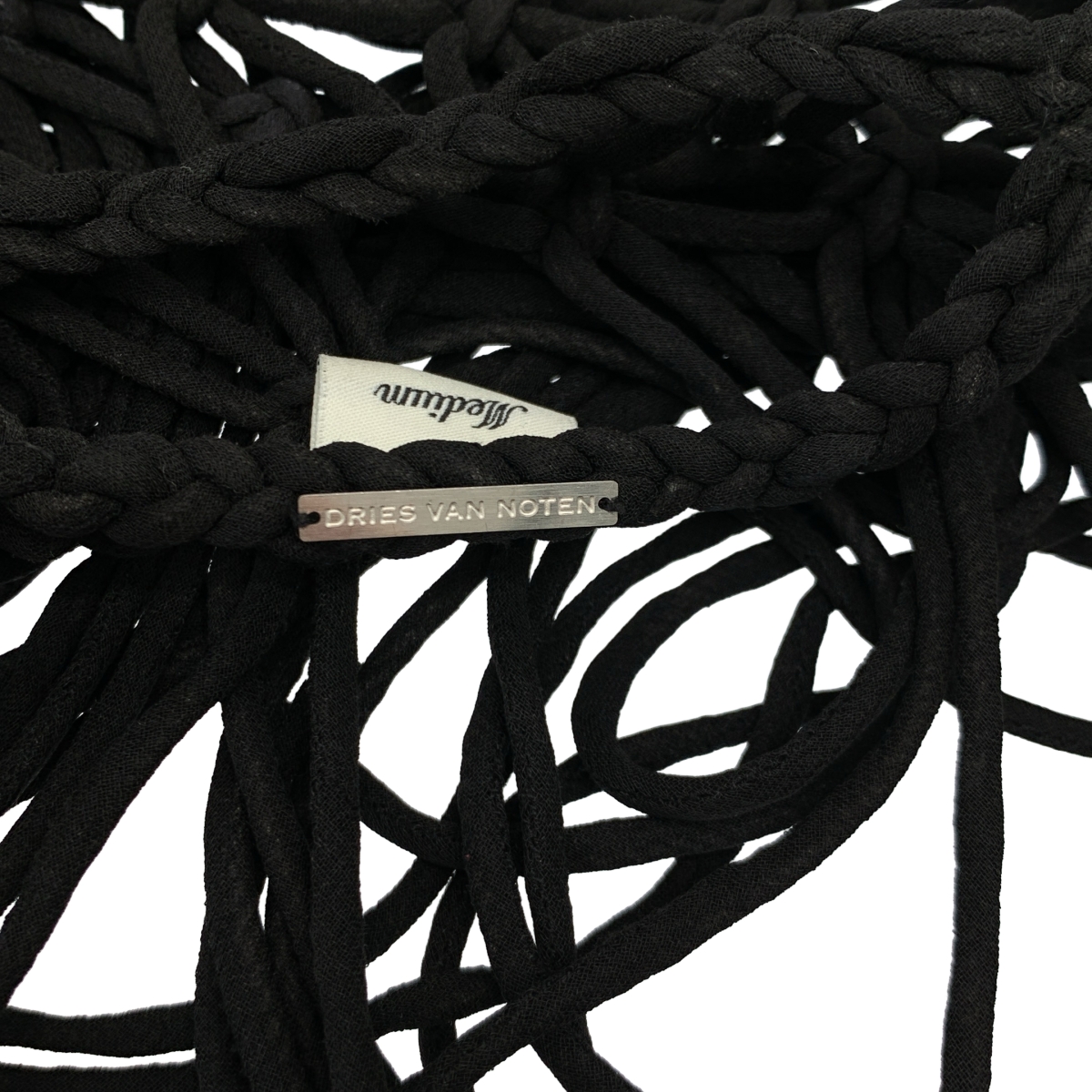 DRIES VAN NOTEN / ドリスヴァンノッテン 編み込み フリンジ ロゴプレート ベスト プルオーバー