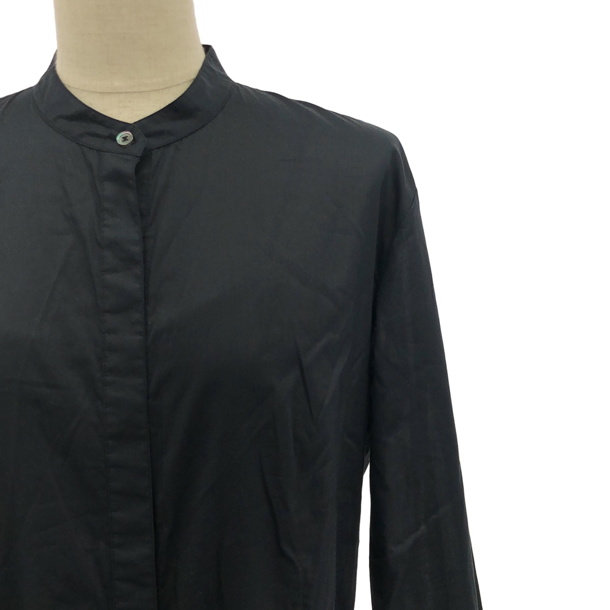 theory / セオリー ASYM BD DR COTTON VOILE バンドカラー ワンピース