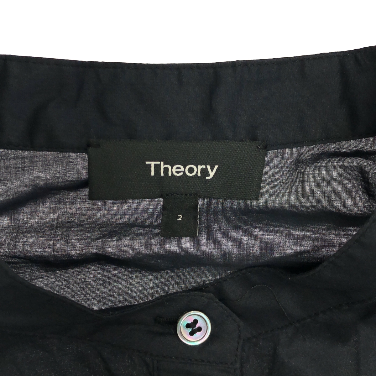 theory / セオリー ASYM BD DR COTTON VOILE バンドカラー ワンピース