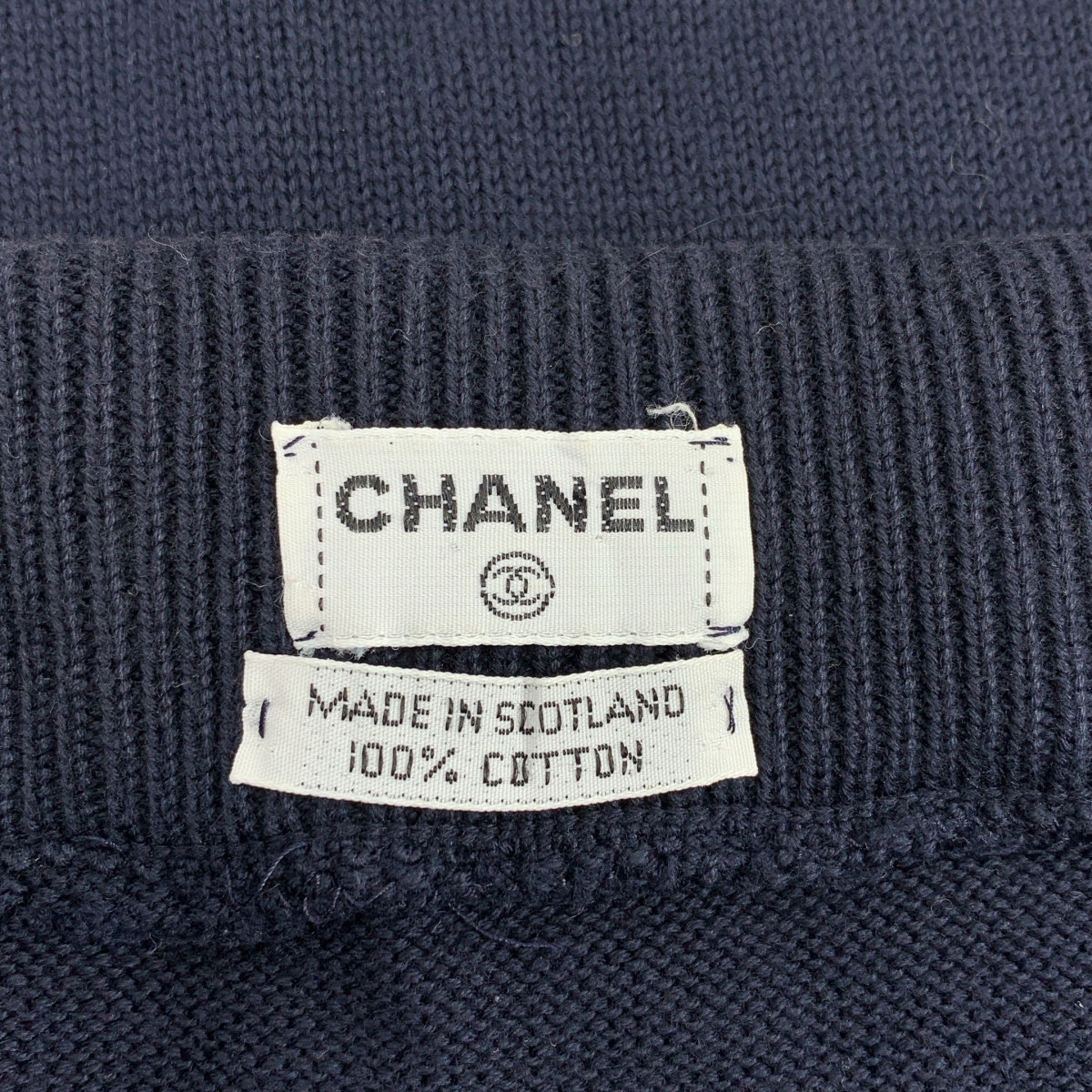 CHANEL / シャネル コットン ニット ウエストゴム スカート