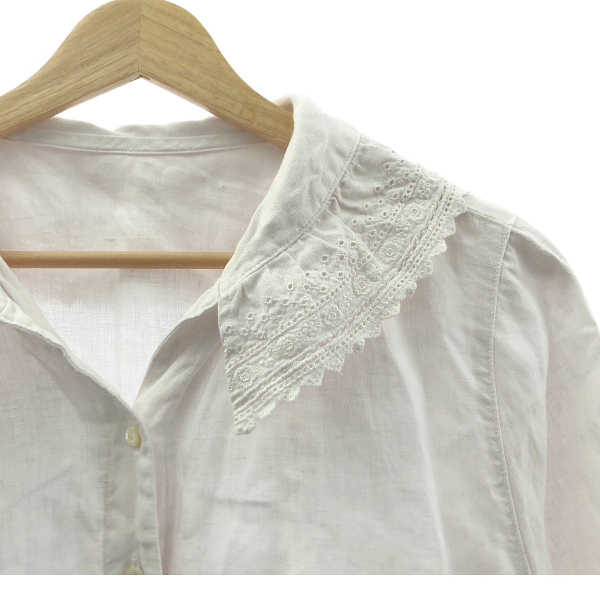 nest robe / ネストローブ リネン エンブロイダリー レース シャツ ブラウス