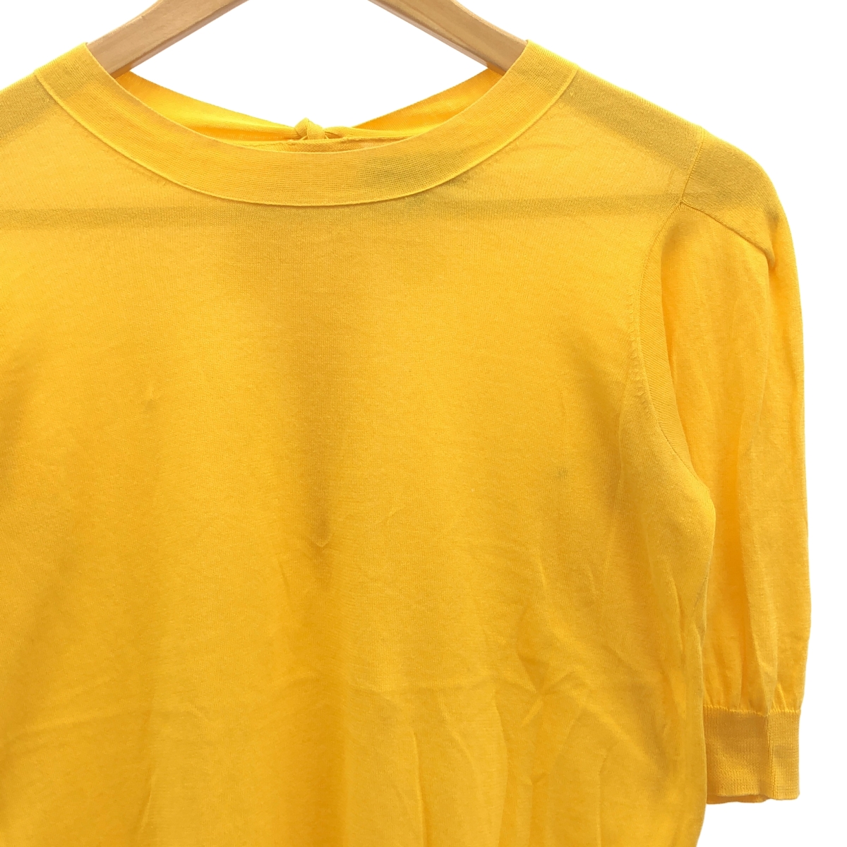 Drawer / ドゥロワー バックリボン 半袖 コットン ニット