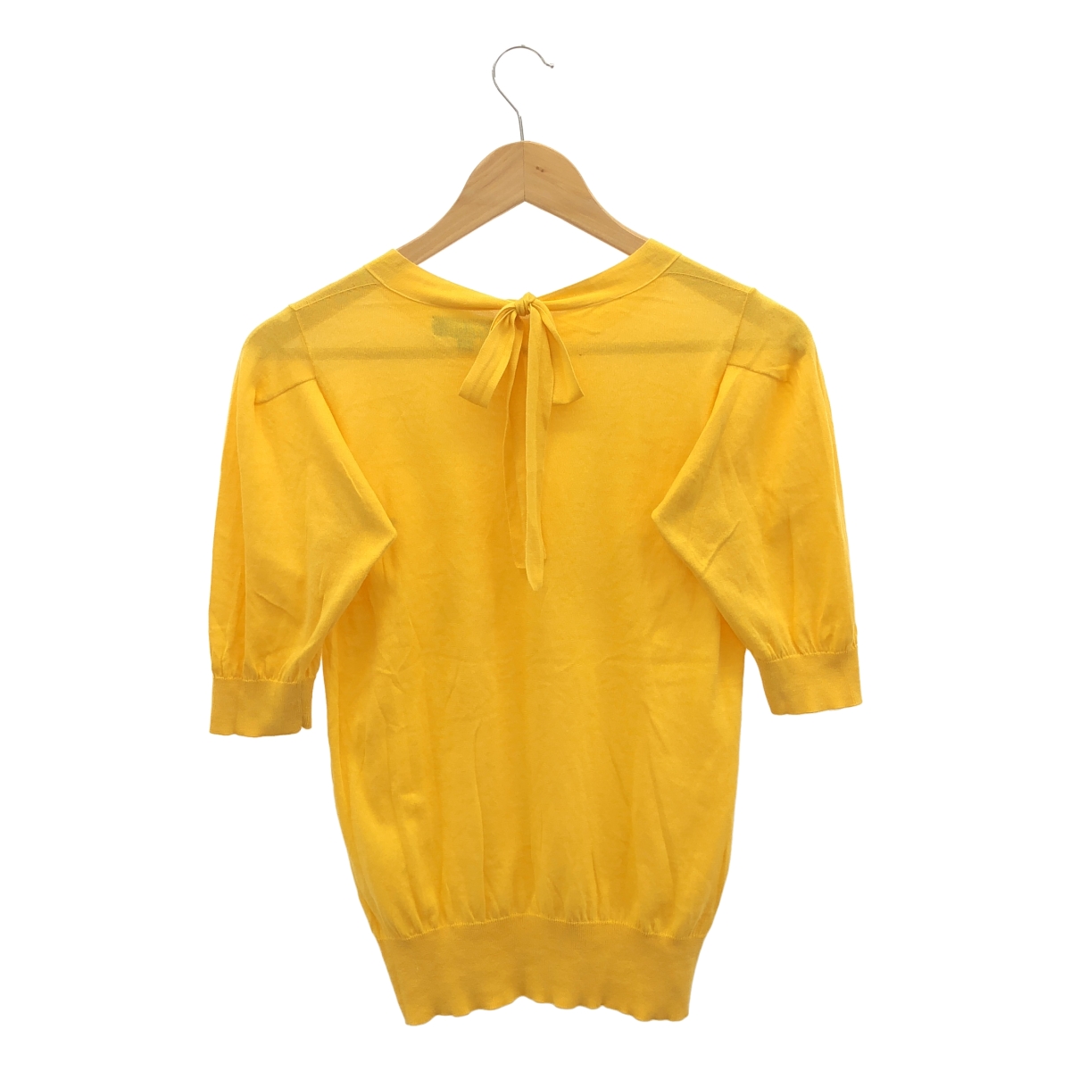 Drawer / ドゥロワー バックリボン 半袖 コットン ニット