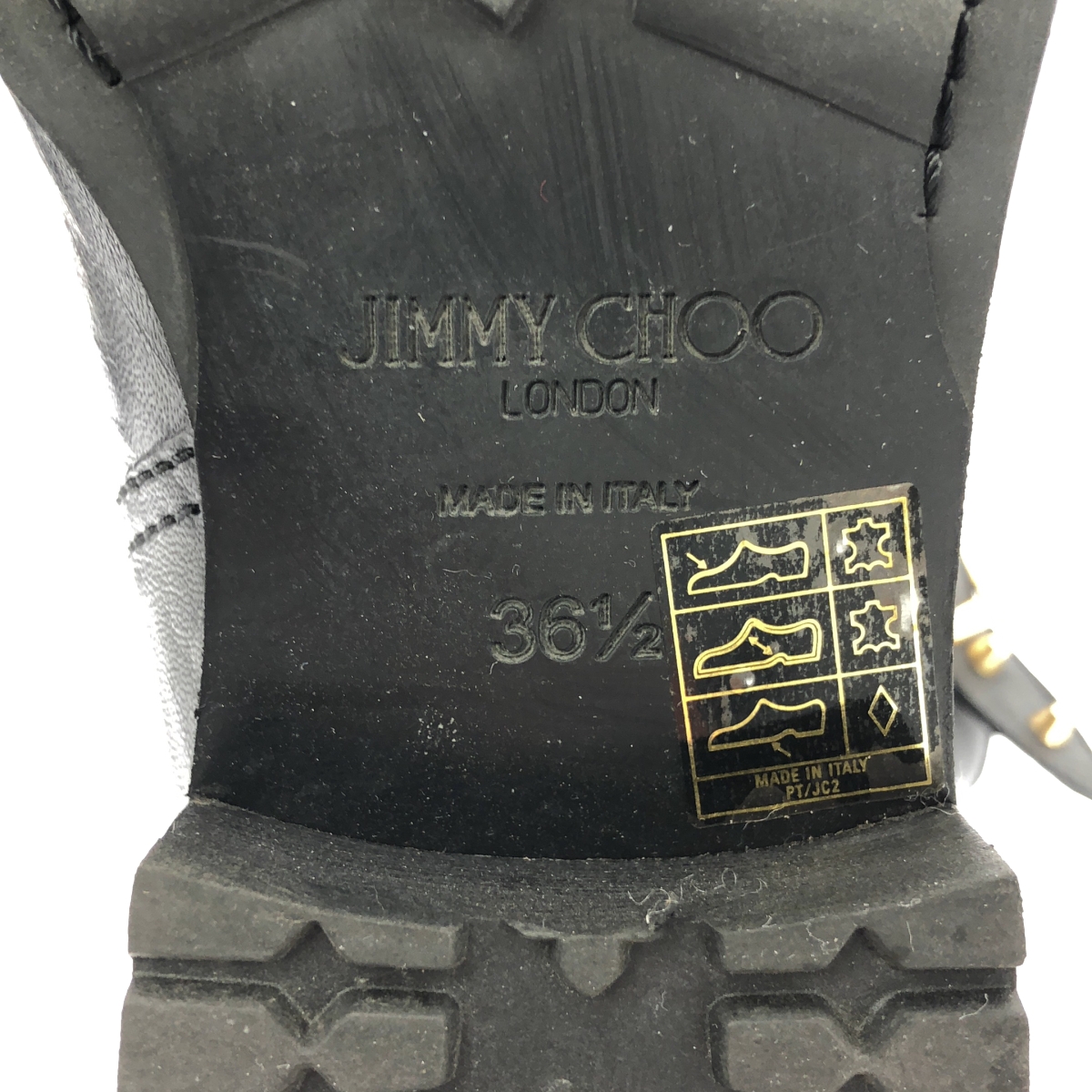JIMMY CHOO / ジミーチュウ レザー スタッズ ストラップ エンジニアブーツ