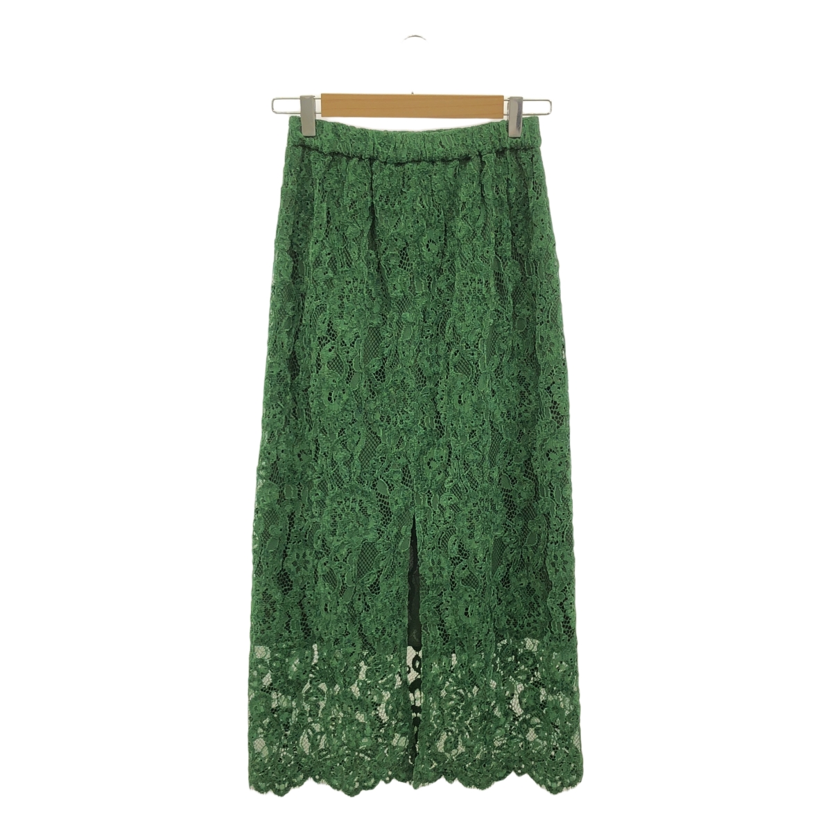 VERMEIL par iena / ヴェルメイユパーイエナ カットワーク レース ウエストゴム スリット スカート / 裏地付き