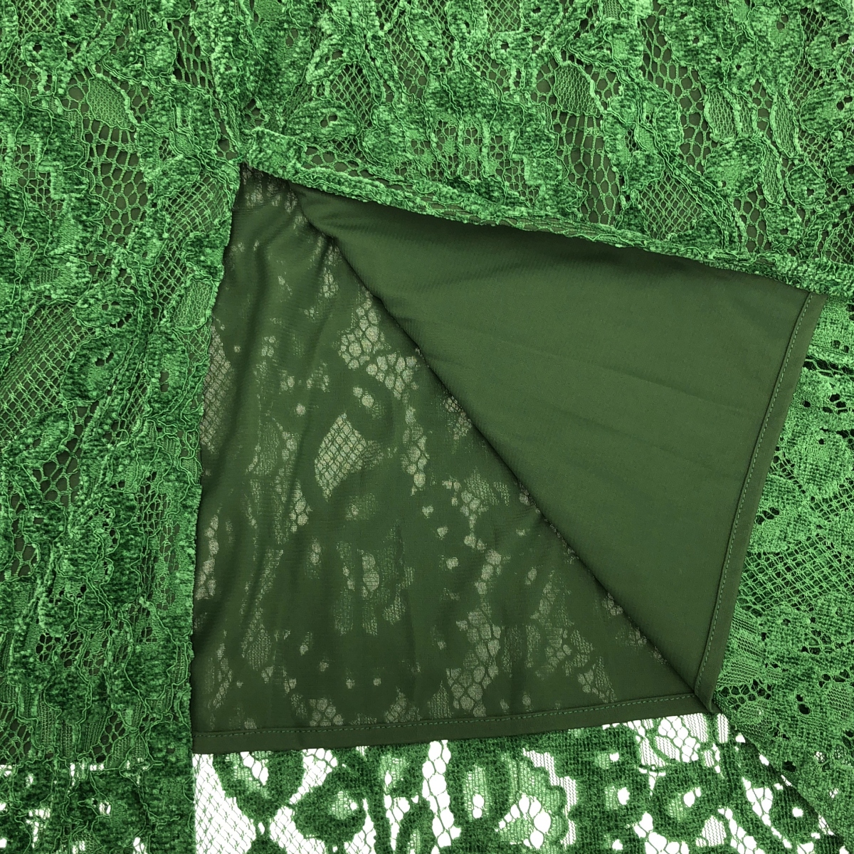 VERMEIL par iena / ヴェルメイユパーイエナ カットワーク レース ウエストゴム スリット スカート / 裏地付き