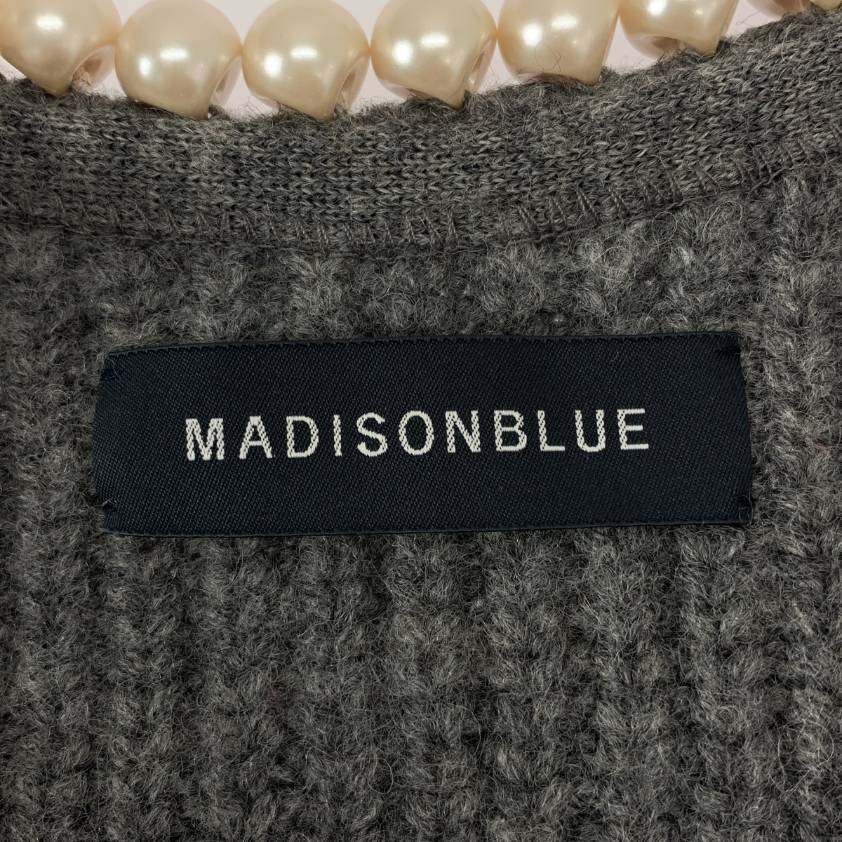 MADISON BLUE / マディソンブルー PERAL DAMAGE CARDIGAN パール ボタンレス ダメージ加工 カーディガン