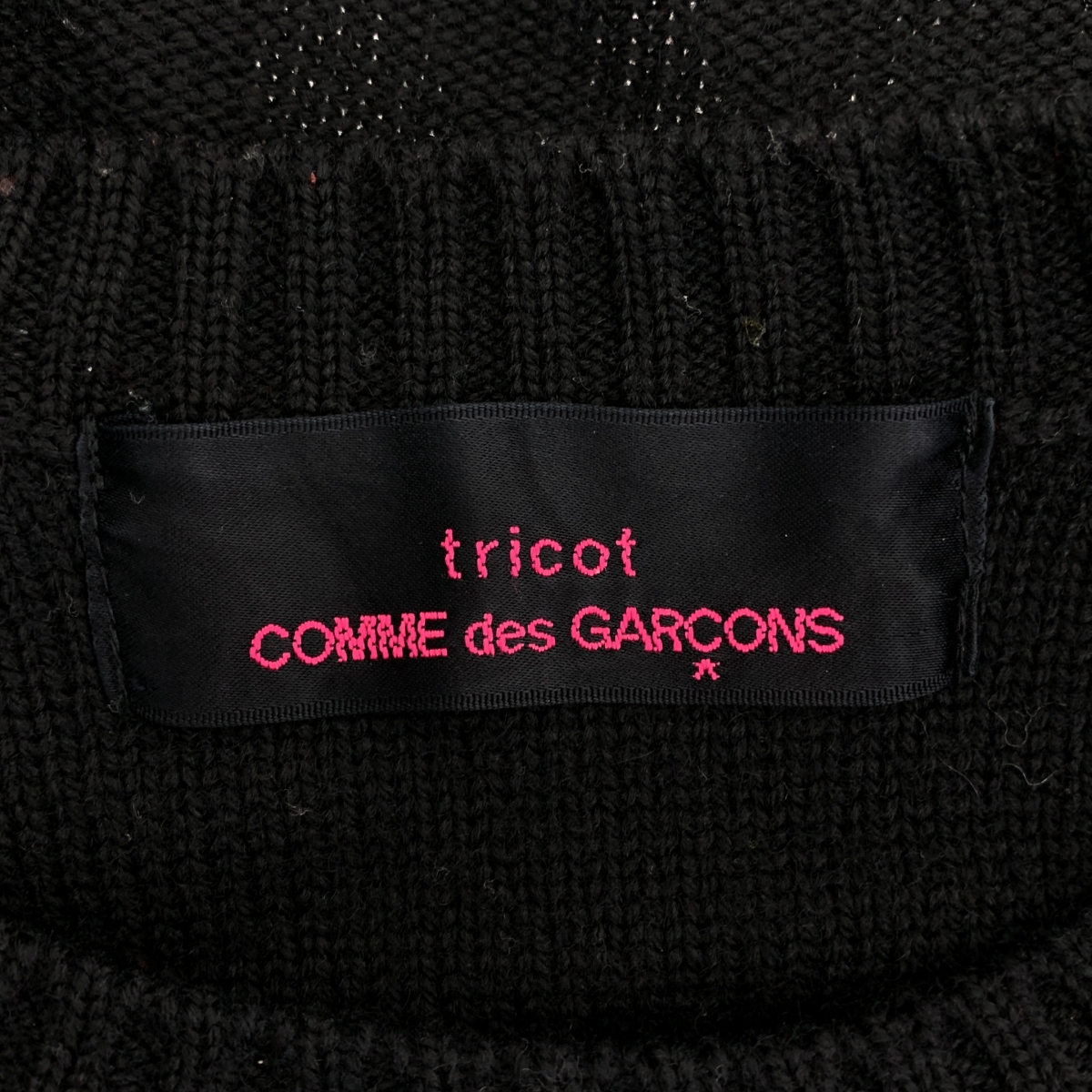 tricot COMME des GARCONS / トリココムデギャルソン スリーブ切替 ロゴ クルーネックニット