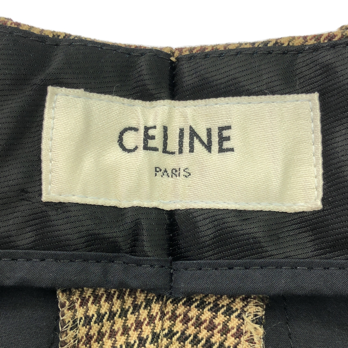 CELINE / セリーヌ by Hedi Slimane エディ期 ウール 千鳥格子 ワイドパンツ