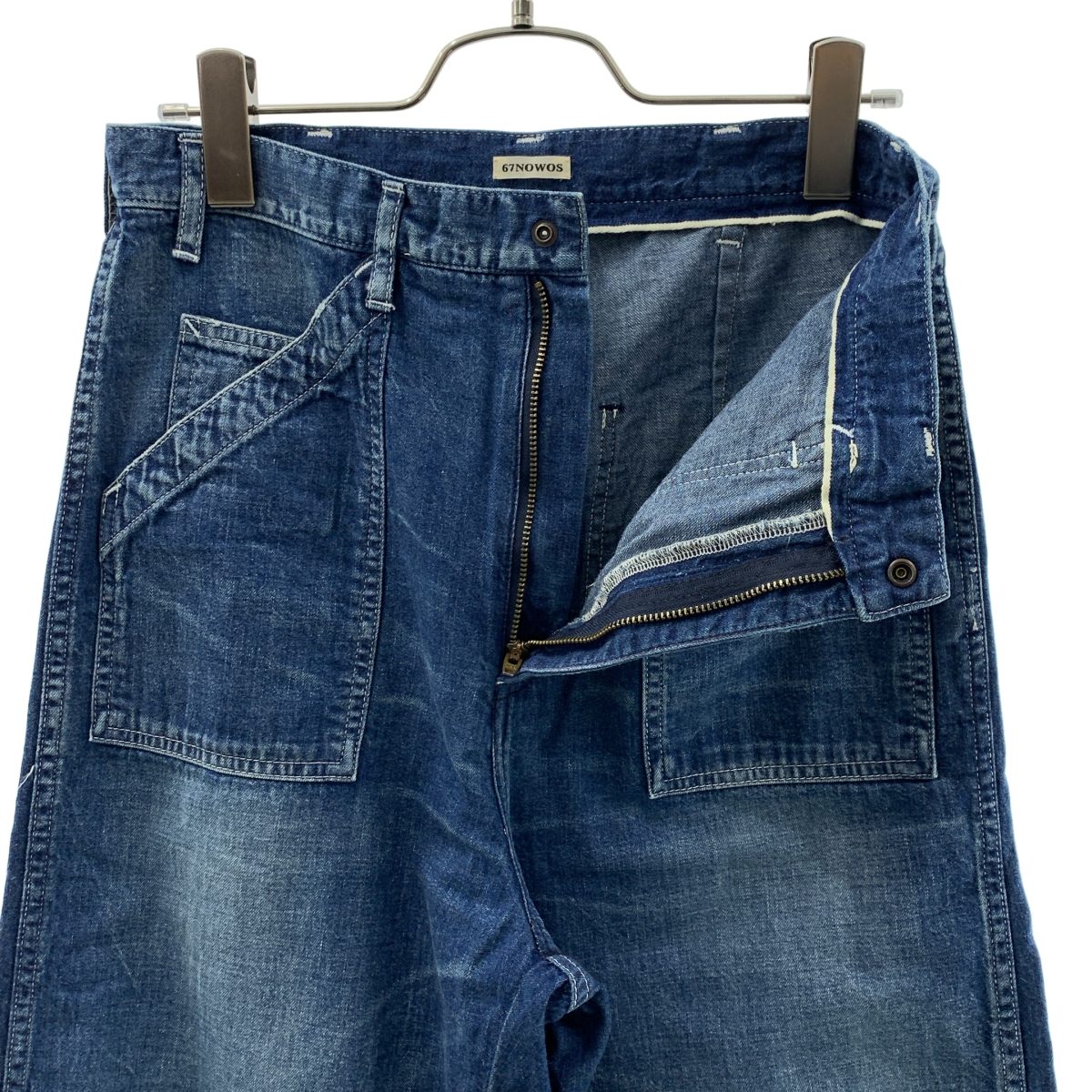 67 nowos / ロクシチノーウォス カットオフ デニム ベイカー ワイドパンツ