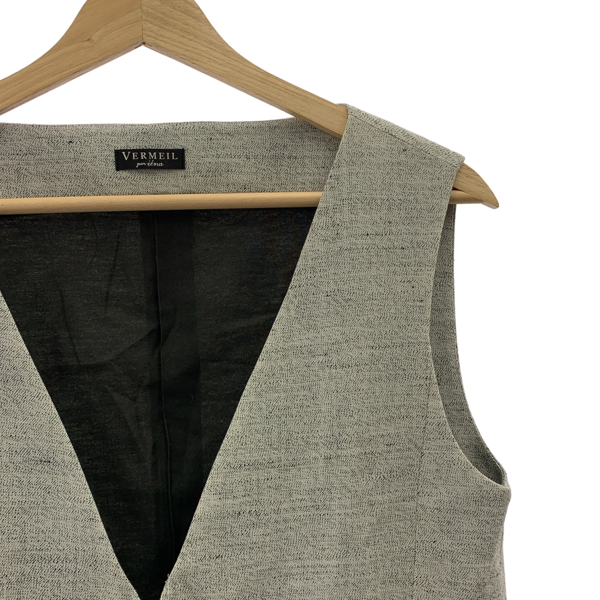 VERMEIL par iena / ヴェルメイユパーイエナ ウール コットン Vネック ノースリーブ ジャケット