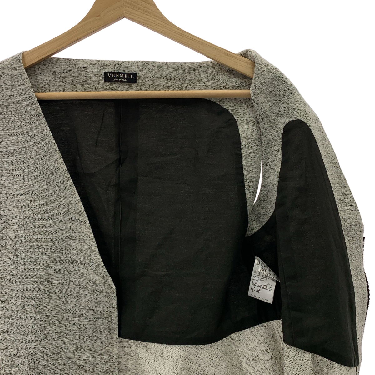 VERMEIL par iena / ヴェルメイユパーイエナ ウール コットン Vネック ノースリーブ ジャケット