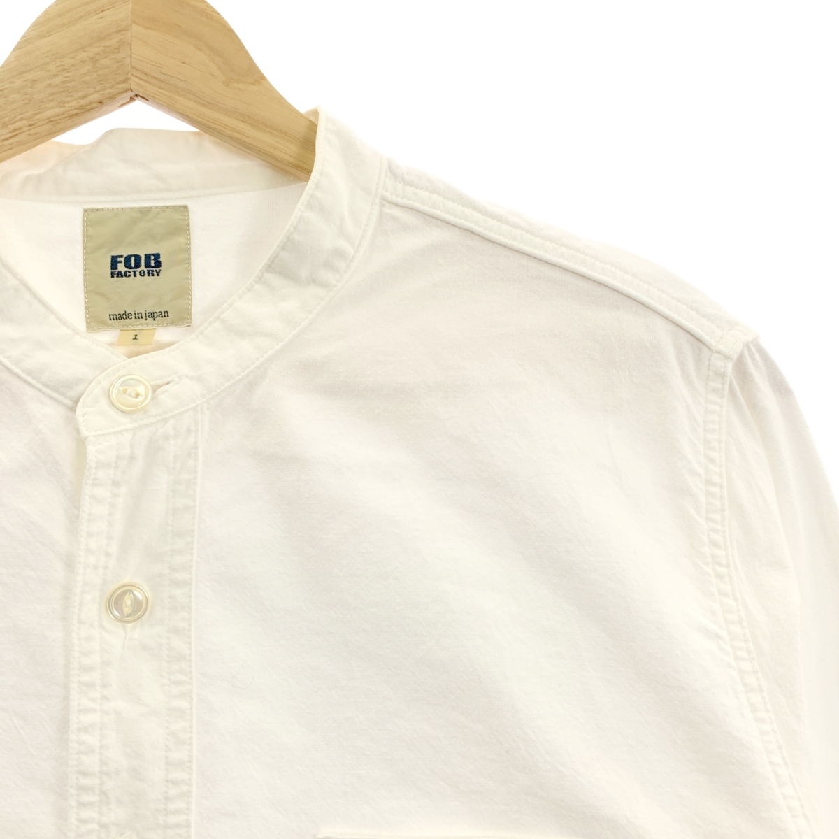 その他 コットン バンドカラー シャツ