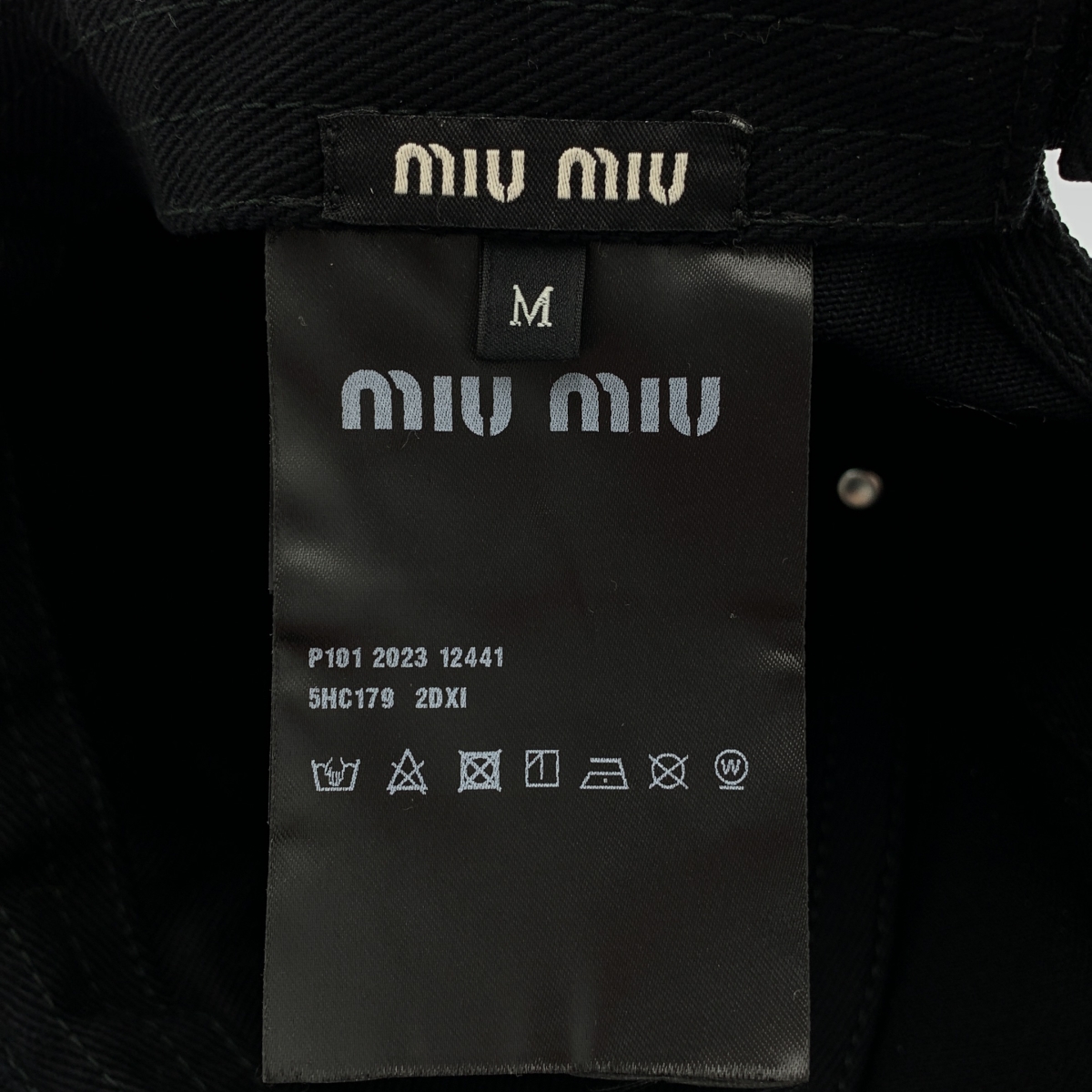 miu miu / ミュウミュウ ドリル ロゴ ベースボール キャップ