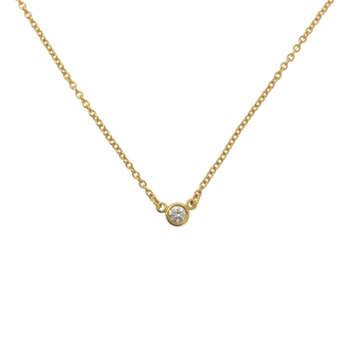 Tiffany & Co / ティファニー ダイヤモンド バイ ザ ヤード K18YG シングル ダイヤモンド ペンダント ネックレス