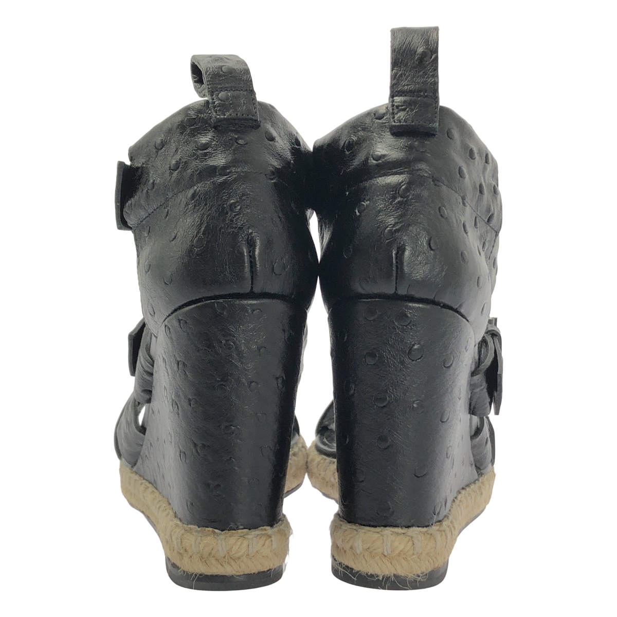 BALENCIAGA / バレンシアガ オーストリッチ エンボス ストラップ ウェッジソールサンダル