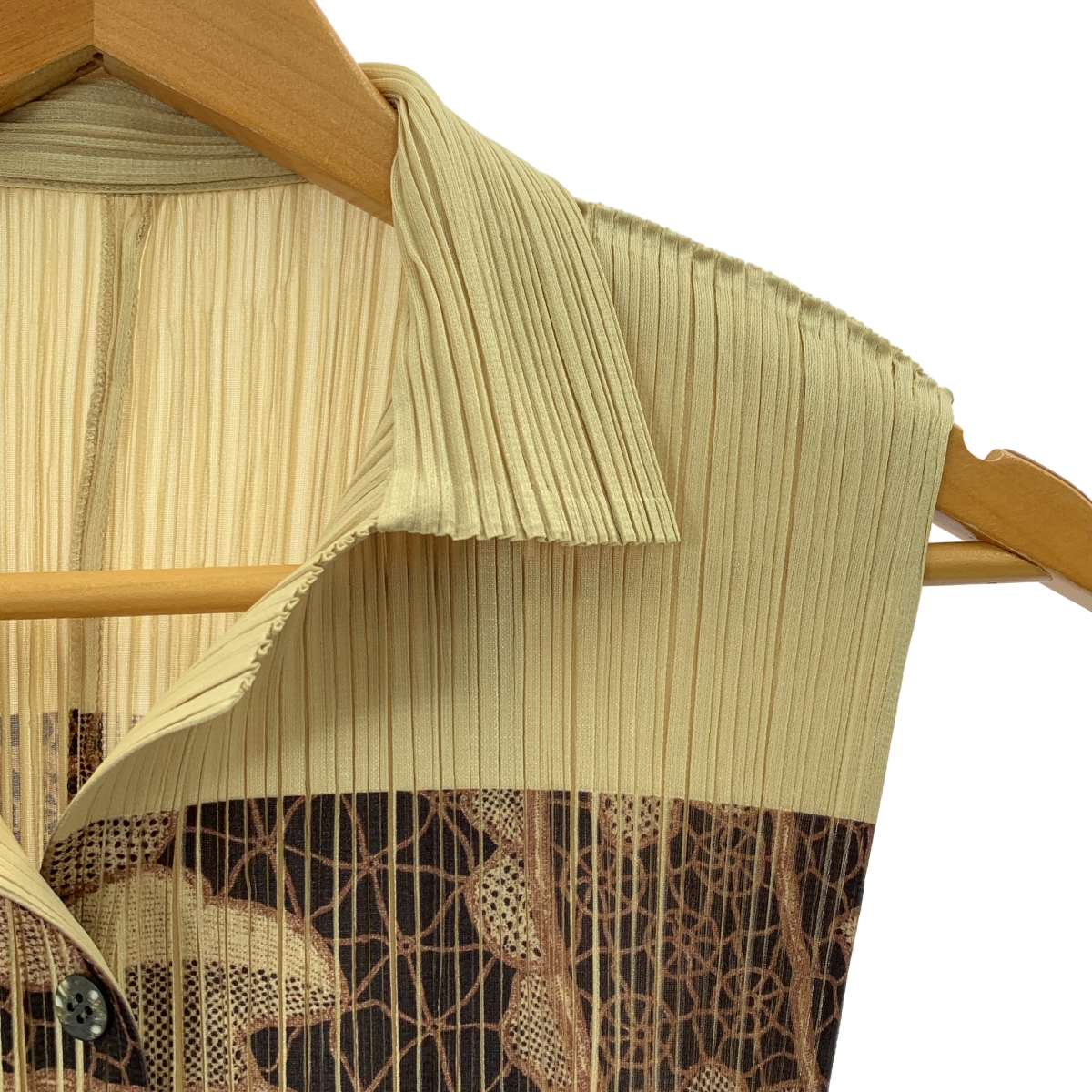PLEATS PLEASE ISSEY MIYAKE / プリーツプリーズイッセイミヤケ 総柄 プリーツノースリーブ シャツ