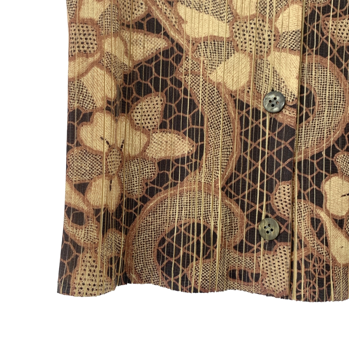 PLEATS PLEASE ISSEY MIYAKE / プリーツプリーズイッセイミヤケ 総柄 プリーツノースリーブ シャツ