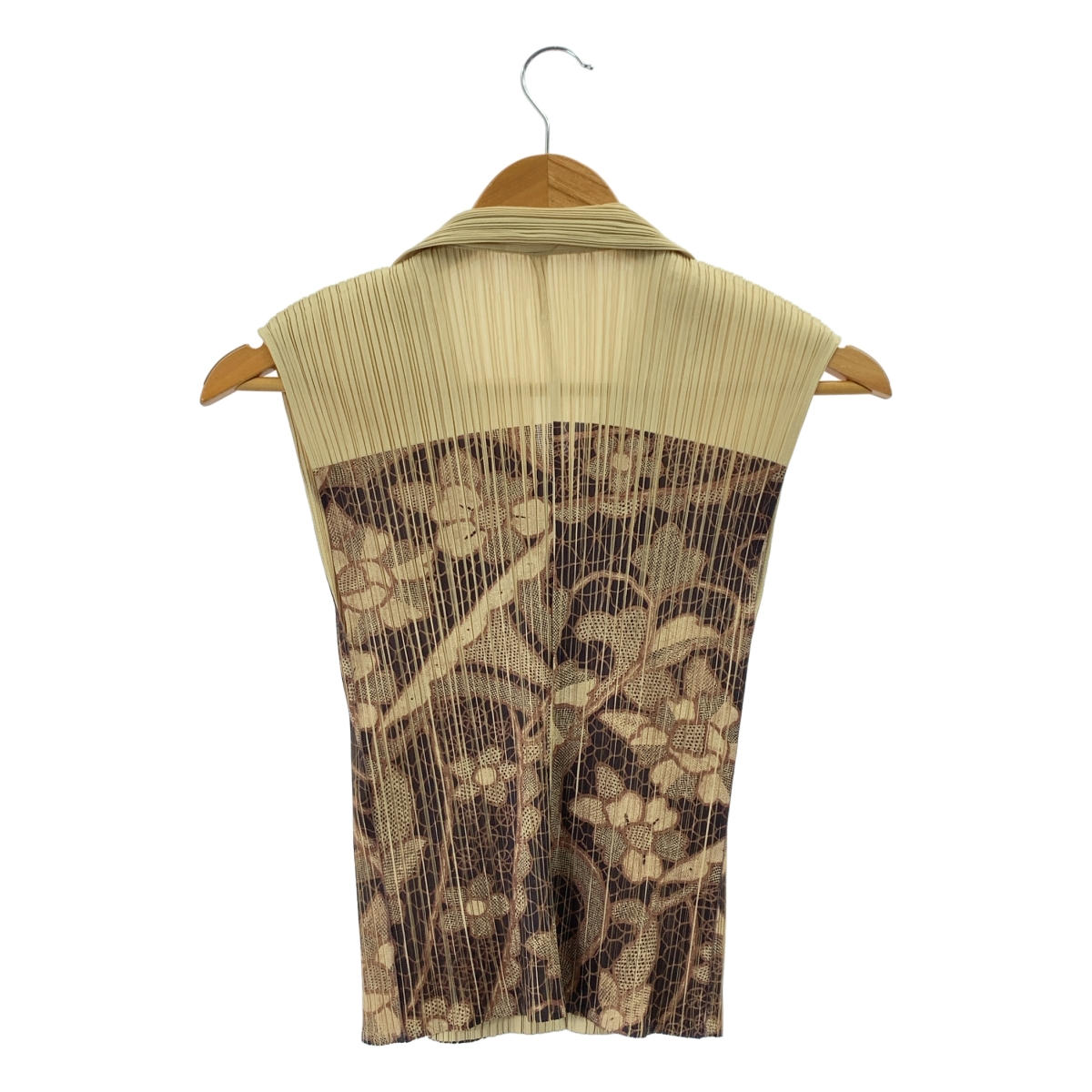 PLEATS PLEASE ISSEY MIYAKE / プリーツプリーズイッセイミヤケ 総柄 プリーツノースリーブ シャツ