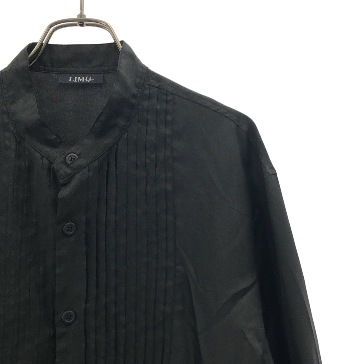 LIMI feu / リミフゥ ポリエステル ピンタック バンドカラーシャツ