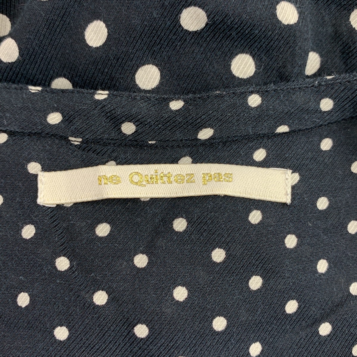 ne Quittez pas / ヌキテパ コットン レーヨン ドット Vネック ワンピース