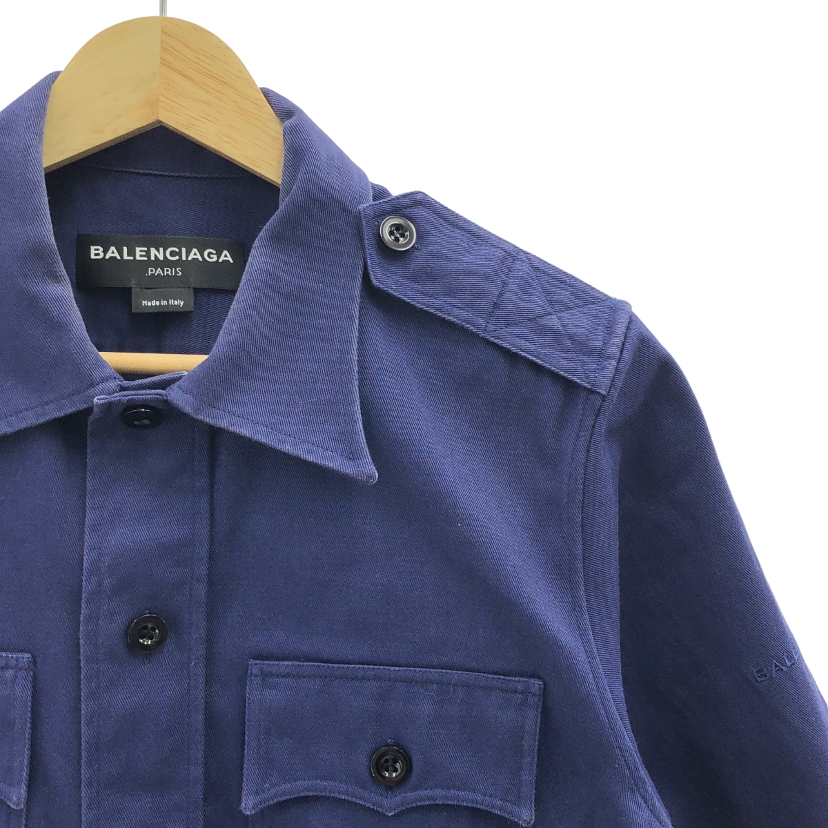 BALENCIAGA / バレンシアガ ツイルコットン 半袖 ミリタリーシャツ