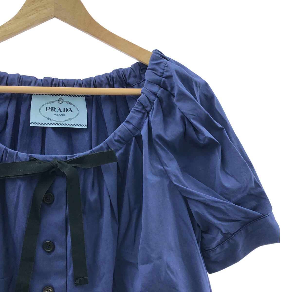 PRADA / プラダ ギャザー リボン ブラウス