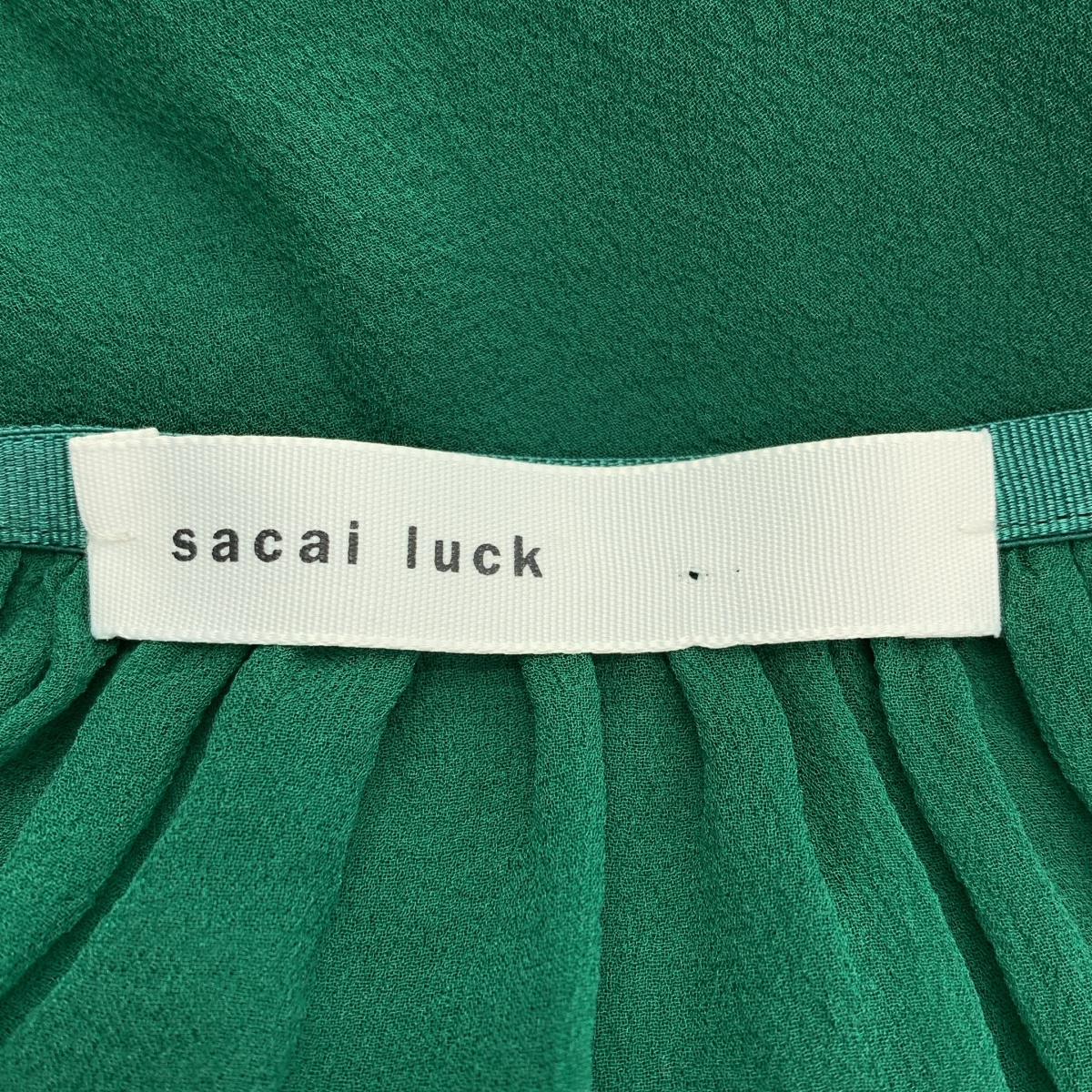 sacai luck / サカイラック バックシフォン切替 レース レイヤード 半袖ニット