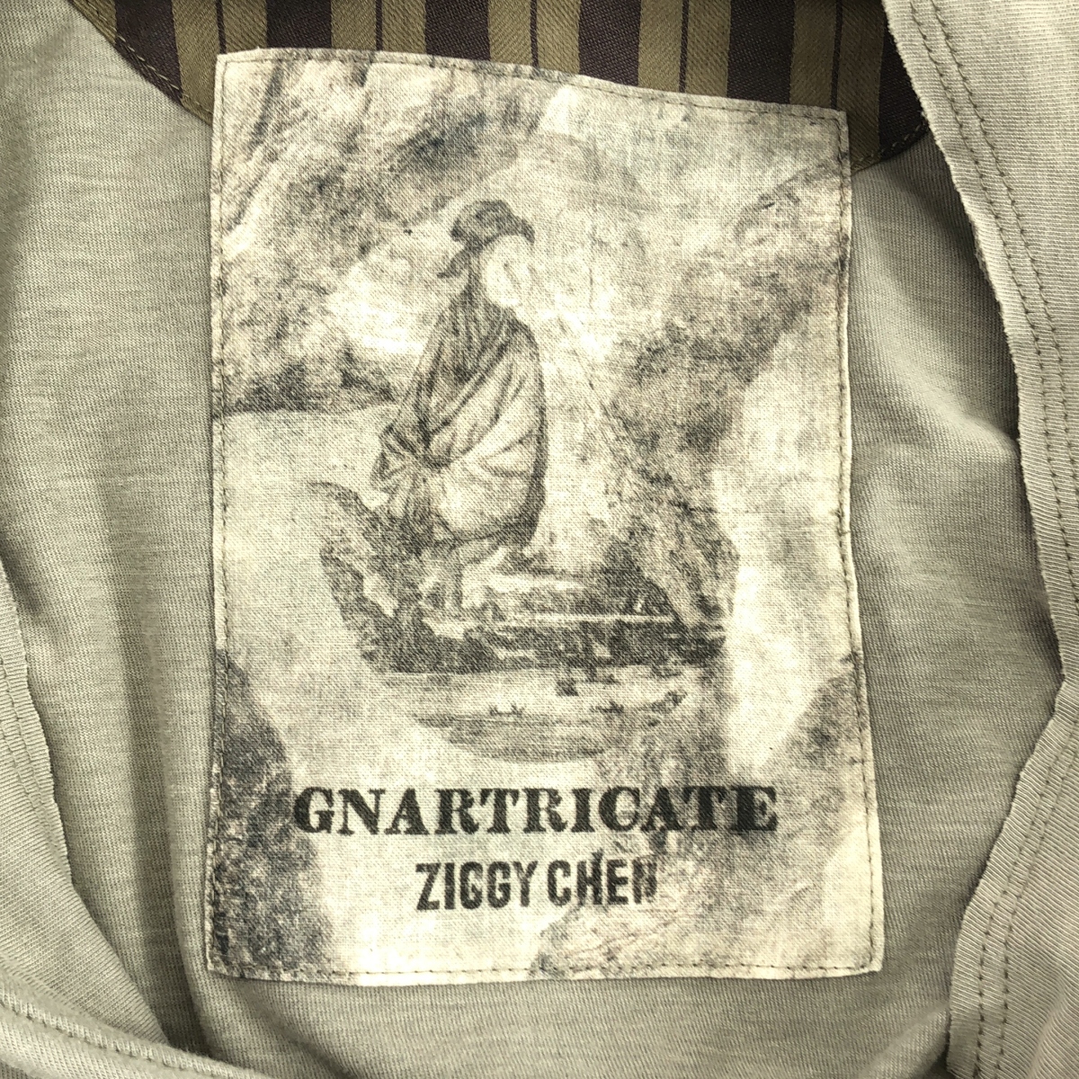 ziggy chen / ジギーチェン Gathered Long Sleeve T-Shirt / 再構築 パッチ オーバー カットソー