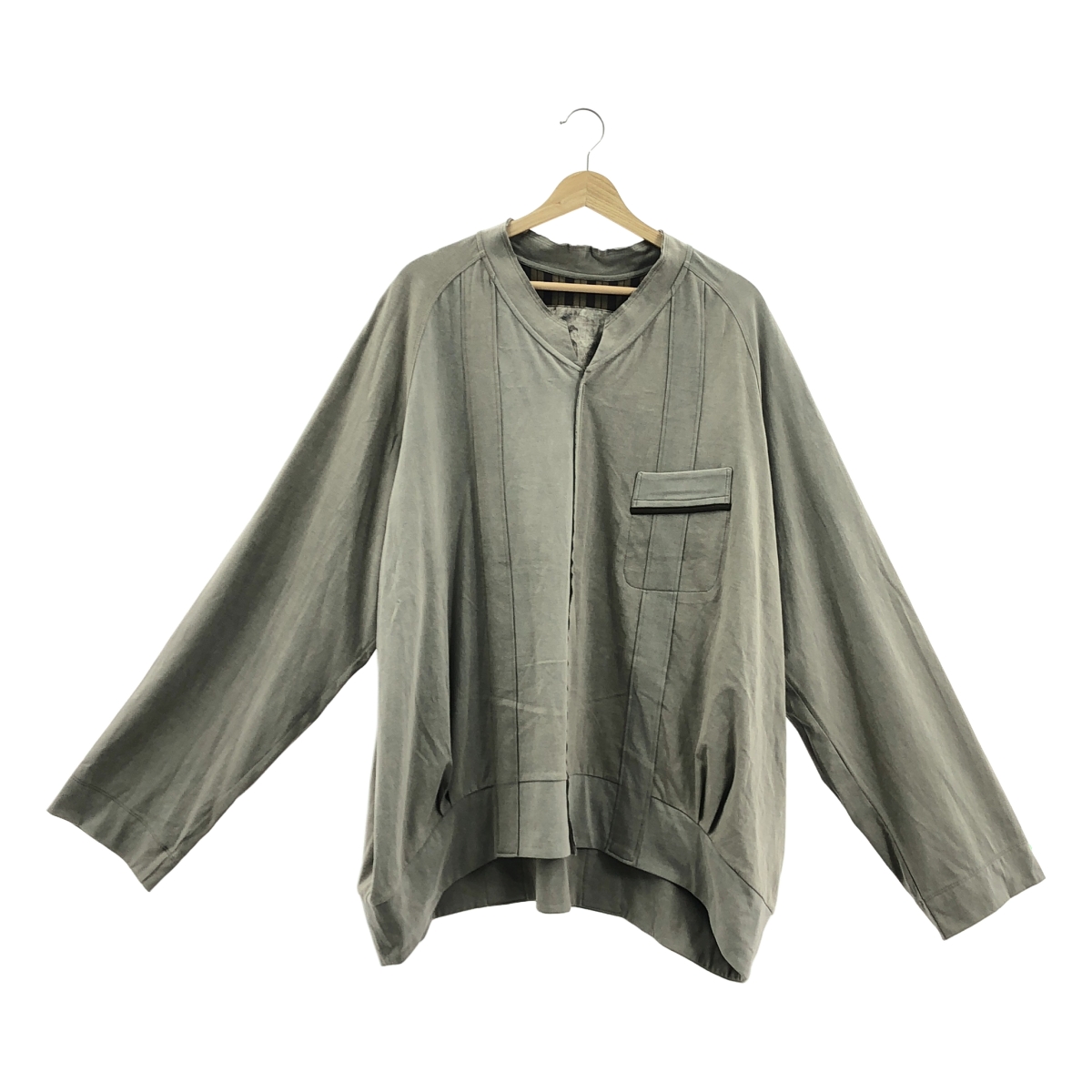 ziggy chen / ジギーチェン Gathered Long Sleeve T-Shirt / 再構築 パッチ オーバー カットソー