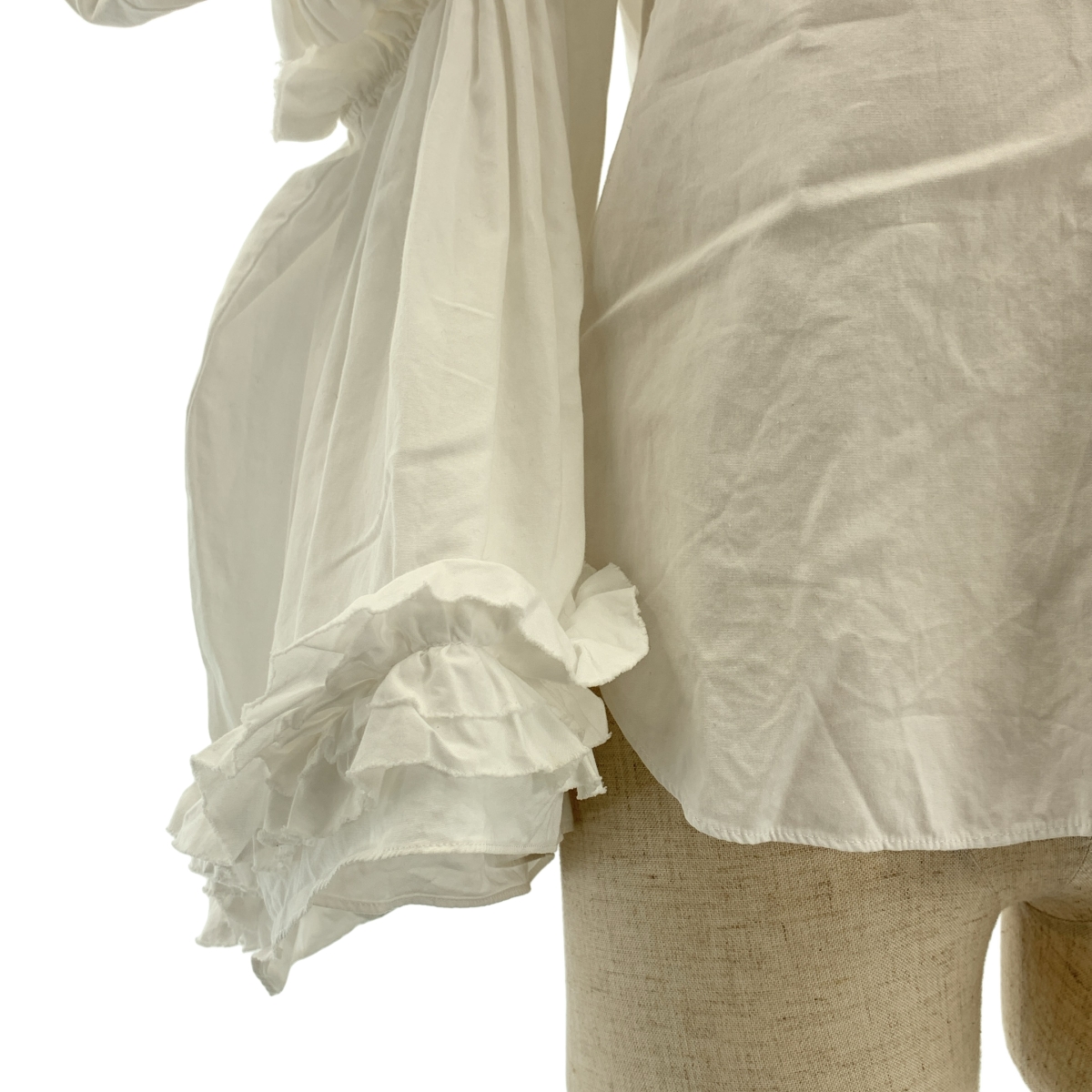 COMME des GARCONS / コムデギャルソン 変形 フリル装飾 カットアウト ボリュームスリーブ シャツ ブラウス