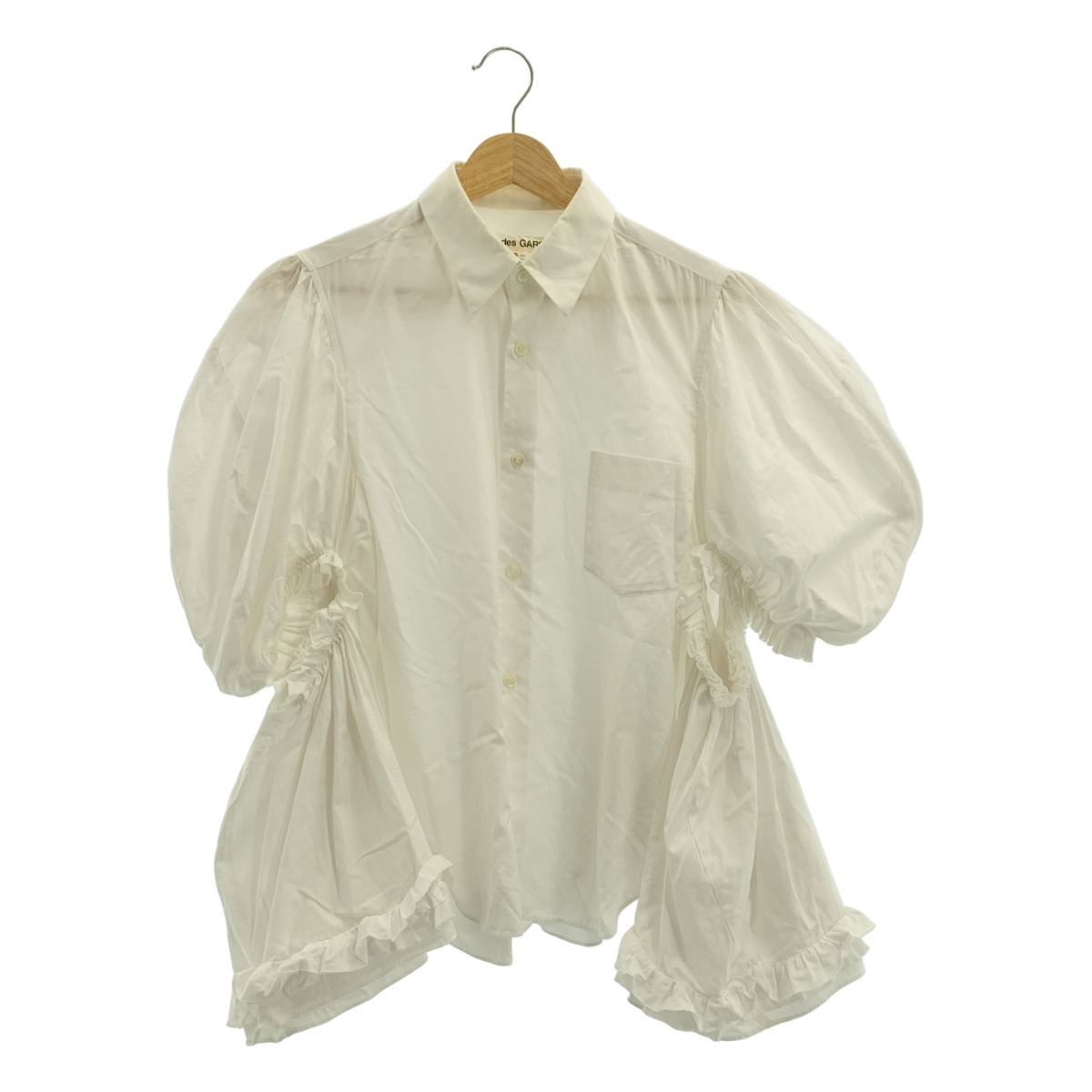 COMME des GARCONS / コムデギャルソン 変形 フリル装飾 カットアウト ボリュームスリーブ シャツ ブラウス