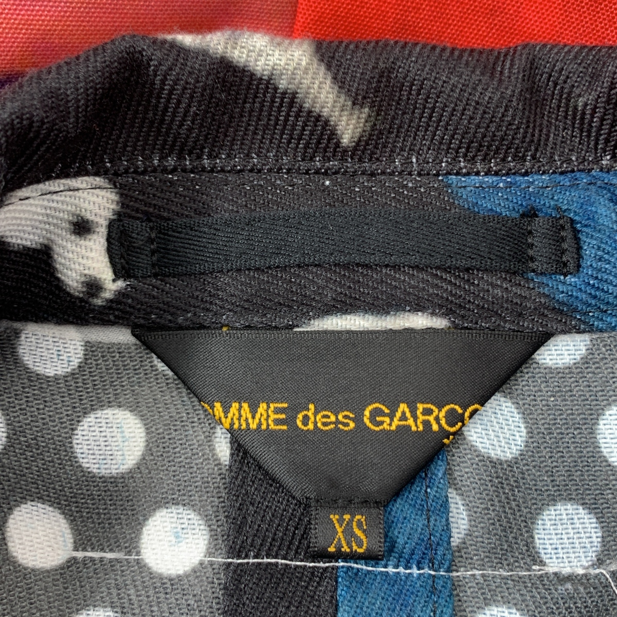 COMME des GARCONS / コムデギャルソン ポリエステル 総柄 アート ドッキング レイヤード バックカットアウト オーバーコート