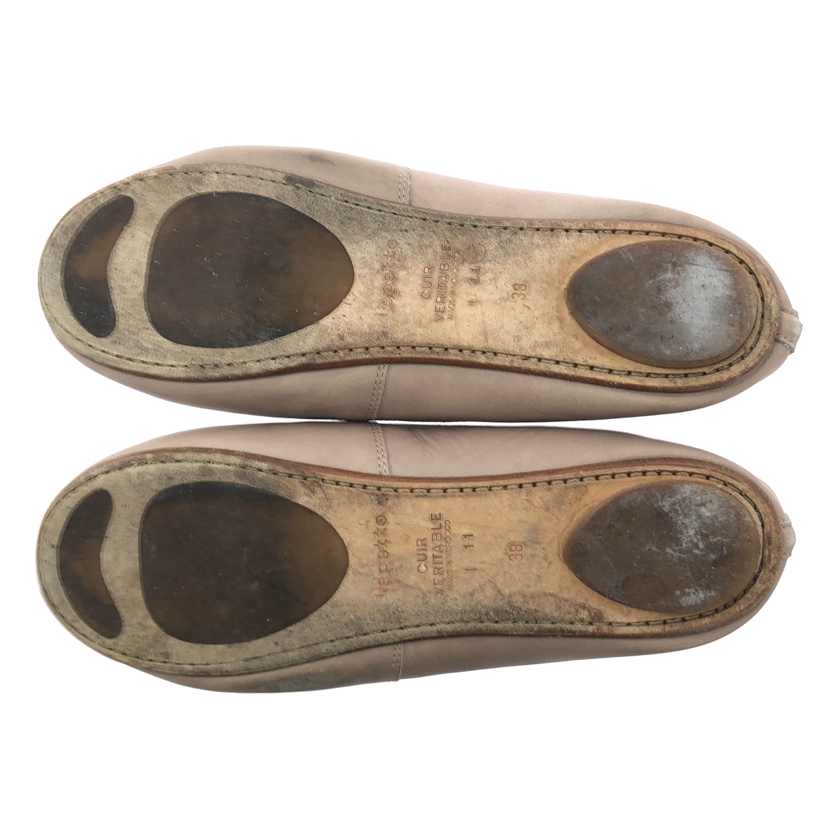 repetto / レペット レザー スター型押し リボン バレエシューズ